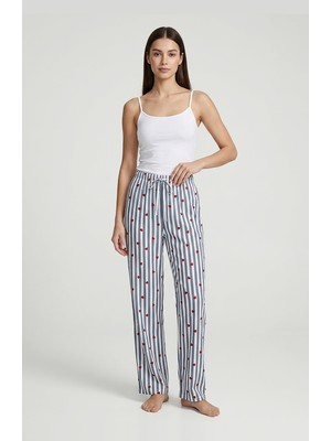 Ziccho Beli Lastikli Desenli Pamuklu Kadın Pijama Altı