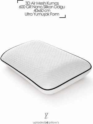 La Mehser Aero Comfort Yastık | 3D Air Mesh Örme Kumaş | 40X60 cm | 600 gr Nano Silikon Dolgu