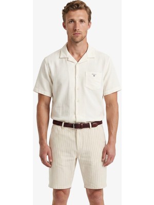 Gant Erkek Krem Düğmeli Yaka Logolu Gömlek 3826164T.130