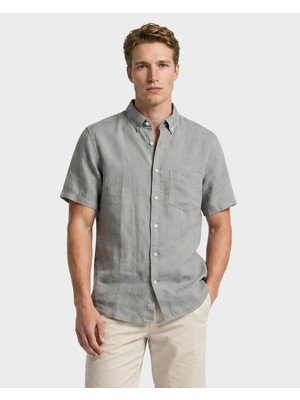 Gant Erkek Yeşil Düğmeli Yaka Logolu Gömlek 3250077T.10