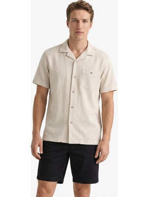 Gant Erkek Bej Düğmeli Yaka Logolu Gömlek 3826164T.34
