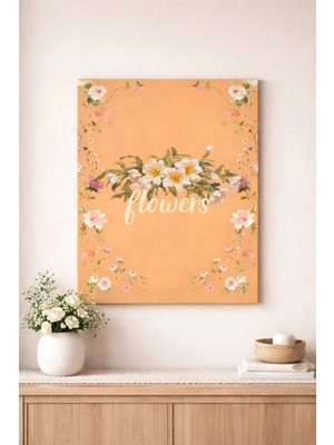 Flowers Kanvas Tablo—vintage Çiçek Desenli Modern Duvar Dekoru