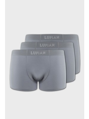 Lufian Erkek Mark 3 Adet Modal Dikişsiz Boxer 111080035 Açık Gri