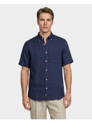 Gant Erkek Lacivert Düğmeli Yaka Logolu Gömlek 3250077T.433
