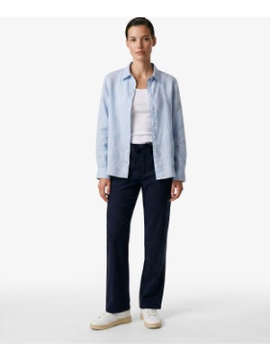 Gant Erkek Lacivert Regular Fit Çizgili Pantolon 1504041.433