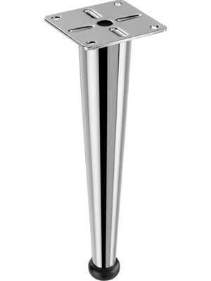 Badem10 Omaks (1 Adet) 20 cm Metal Krom Düz Mobilya Sehpa Kanepe Ayağı Montaj Vidaları Dahil Ayak