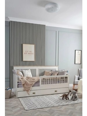 Palmera Odessa Montessori Bebek/çocuk Karyolası 100X200 Ay Taşı – Zarif & Güvenli Tasarım Yavru Karyola Dahil