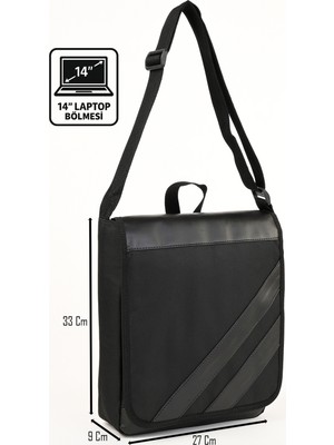 Wander Bag Unisex 14 Inç Laptop Bölmeli Çapraz Postacı Çantası Günlük Kullanım Evrak ve Tablet Çantası