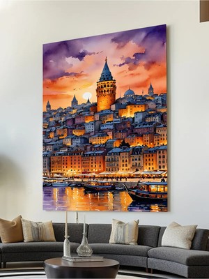 Galata Kulesi Manzarası Kanvas Tablo