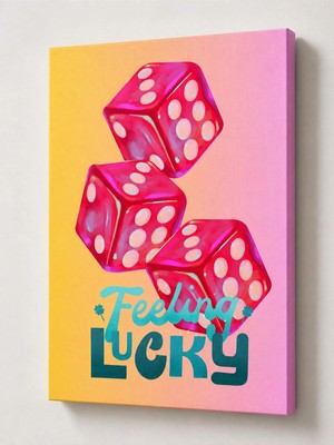 🎲 Feeling Lucky Kanvas Tablo – Modern Dekoratif Duvar Tablosu