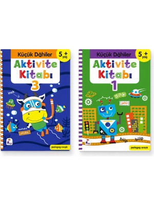 İndigo Küçük Dahiler Aktivite Kitabı 1 ve 3 Seti | 5 Yaş ve Üzeri Çocuklar Için Eğitici Etkinlik Kitapları | Pedagog Onaylı