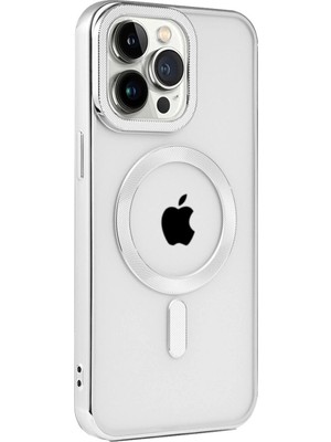 Colezium Iphone 15 Pro Kılıf Kronos Magsafe Kapak - Gümüş