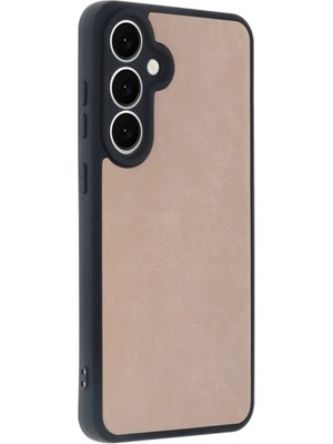 Colezium Galaxy S24 Fe Kılıf Aras Deri Kapak - Pudra