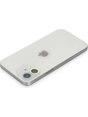 Colezium Iphone 12 Renkli Kamera Lens Koruma Cam - Sarı-Mi