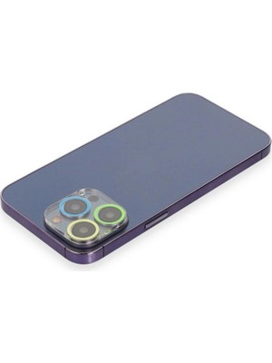 Colezium Iphone 12 Pro Renkli Kamera Lens Koruma Cam - Yeşil-Sarı