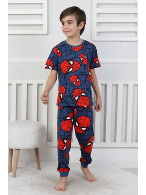 Isobel Spiderman BASKILI%100 Pamuk Pijama Takımı