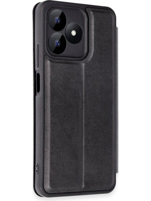 Colezium Realme Note 50 4g Kılıf Flip Cover - Siyah