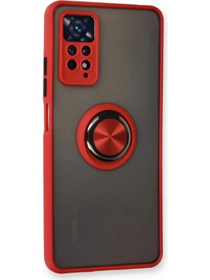 Colezium Note 11 Pro Kılıf Montreal Yüzüklü  Kapak - Kırmızı