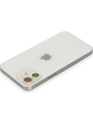 Colezium Iphone 12 Renkli Kamera Lens Koruma Cam - Sarı-Tcu