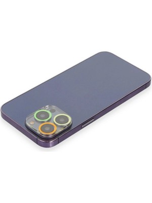 Colezium Iphone 12 Pro Renkli Kamera Lens Koruma Cam - Sarı-Tcu