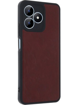 Colezium Realme Note 50 4g Kılıf Aras Deri Kapak - Bordo