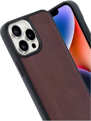 Colezium Iphone 14 Pro Max Kılıf Aras Deri Kapak - Bordo