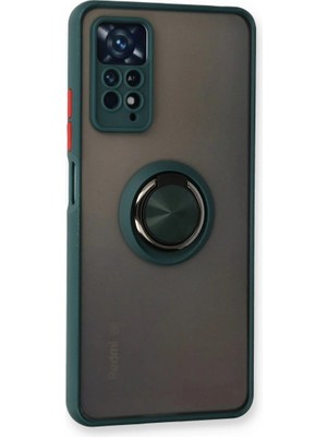Colezium Note 11 Pro Kılıf Montreal Yüzüklü  Kapak - Yeşil