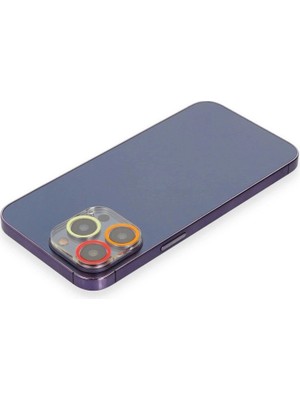 Colezium Iphone 12 Pro Renkli Kamera Lens Koruma Cam - Tcu-Kırmızı