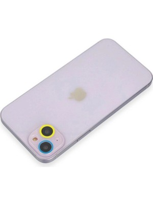 Colezium Iphone 13 Mini Renkli Kamera Lens Koruma Cam - Sarı-Mi