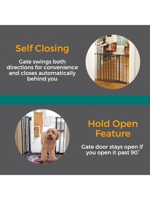 Mypet Windsor Hold-Open & Auto-Close Basınç-Montaj Pet Kapısı: Ağır Hizmet Tipi Çelik Kapı 72,4 cm Boyunda, Mat Bronzda 28 "ila 38" Genişliğinde Iki 5" Uzantı ile Birlikte Gelir