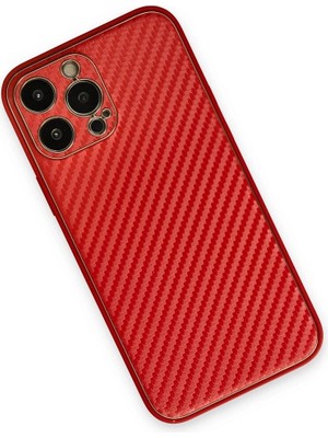 Colezium Iphone 13 Pro Max Kılıf Co Karbon  - Kırmızı