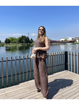 Perry Kahve Garnili Takım