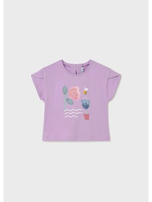 Mayoral Kız Bebek Baskılı Tshirt Mor
