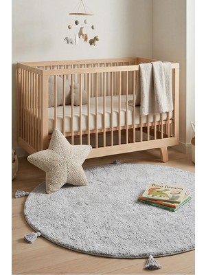 Palmera Playful Yuvarlak Halı 120X120 cm Bej Salon Çocuk Odası Halısı