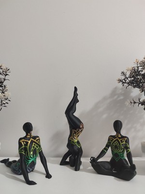 Meta Threed Dekoratif Yoga Figürleri - 3 Lü Set