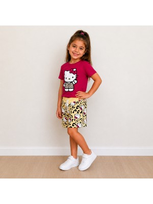Utaher Miniwear Kız Çocuk Helo Kity Desenli Şortlu Yazlık Takım