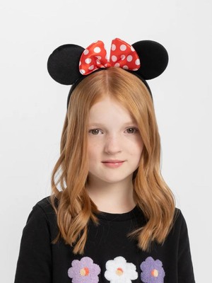 Hace Bazaar Kırmızı Fiyonklu Minnie Mouse Taç Fare Tacı Kafa Bandı