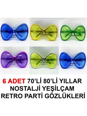 Hace Bazaar 70LI 80LI Yıllar Nostalji Yeşilçam Retro Parti Gözlükleri 6 Adet