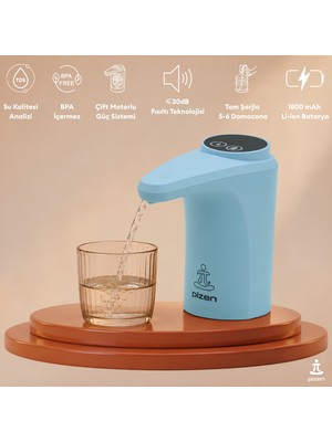 Pizen Flow USB Şarjlı Otomatik Damacana Su Pompası Tds Ölçer 250ML 500ML 1l 2l Ölçü Özellikli