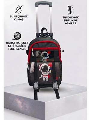 M.Blade 2 Kademeli Çekçekli Tekerlekli  Karekter Desenli  Laptop Bölmeli Ilkokul Sırt Çantası 40*27*17 cm