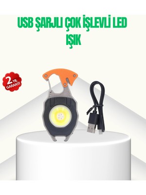 Urfakent Çok Işlevli USB Şarjlı Anahtarlık Fener