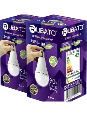 Rubato 2 Li 20W Şarjlı LED Ampul – Elektrik Kesintisinde Otomatik Yanan Acil Durum Ampulü