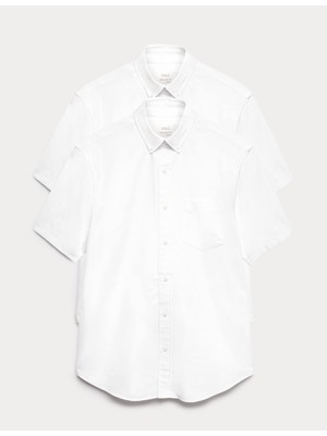 Marks & Spencer Ultimate 2'li Kısa Kollu Oxford Gömlek