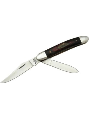 Eco Port K-21 Linder Çiftli / Çift Ağızlı Çakı 14,5 cm - Ahşap Saplı, Manuel