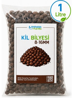 Arkhelais Kil Bilyesi - Orkide Toprağı - Orkide Yetiştirme - Drenaj Taşı - Hidroton - 8-16 mm - 1 L
