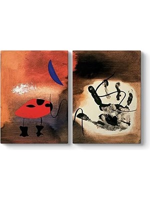 Terra Organik Joan Miro - And Tablosu 63 x 40-2 Parçalı