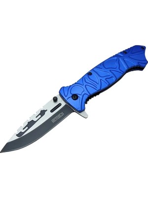 Eco Port M30B Tırtıklı Kamp Çakı 21 cm - Plastik Sap, Otomatik, Kemerlikli