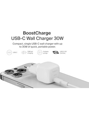Terra Organik Boostcharge Power Adaptör Usb-C Compact 30 Watt WCA008KQWH