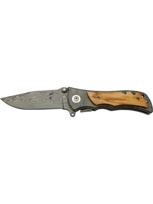 Eco Port 2-32 Damascus Çakı 20 cm Manuel, Kemerlikli