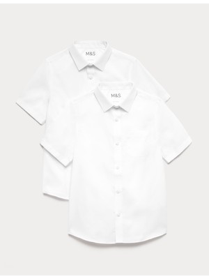Marks & Spencer 2’li Paket Erkek Çocuk Non‑ıron Okul Gömleği (2–18 Yaş)